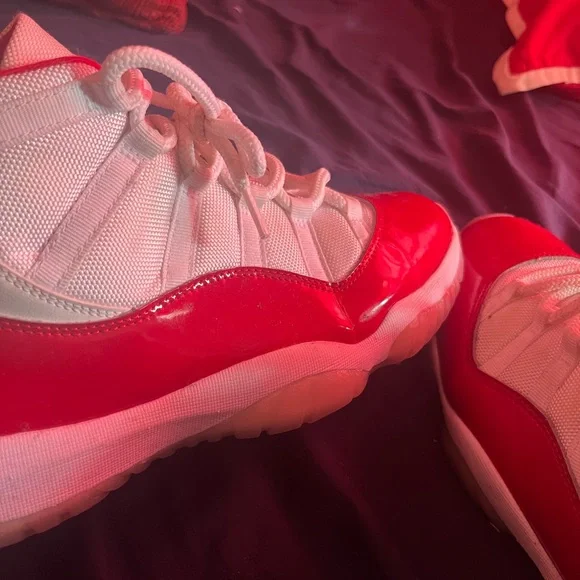 Jordan Red and White Sneakers